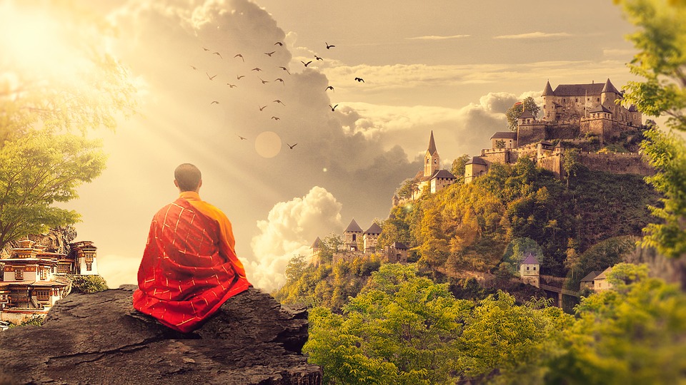 méditation moine zen montagne